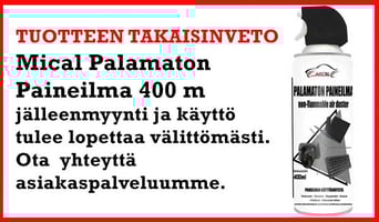 TUOTTEEN TAKAISINVETO Tuote: Mical Palamaton Paineilma 400ml EAN: 6922847140845